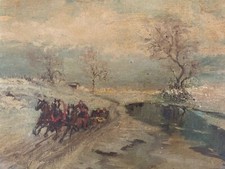 Peinture Huile Carton 1950