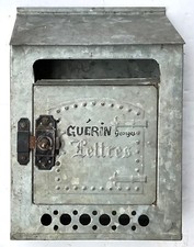 ANCIENNE BOÎTE AUX LETTRES EN ZINC 1950-60 OLD BOX LETTERS MIT ZINKBUCHSTABEN