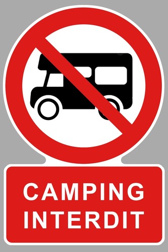 Sticker interdit camping - sticker,
