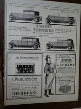 ANSART TEISSEIRE auto + dr NAMY + .S.F. BERRENS pub papier ILLUSTRATION 1926