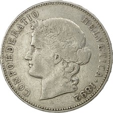 Monnaie, Suisse, 5 Francs, 1892, Bern, TB+, Argent, KM:34