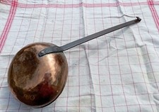 Ancienne Grande Louche  en cuivre étamé et fer forgé XIX  DN3616