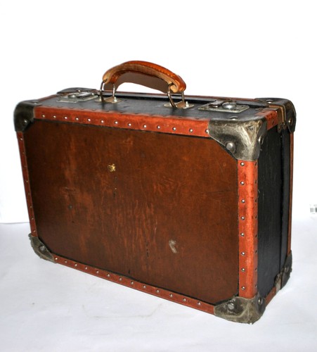 Valise vintage bois toile - en, bois,