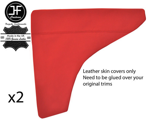 Rouge cuir véritable porte - rouge, 2x