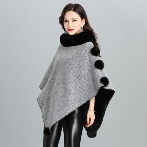 Cape poncho col - col, fausse