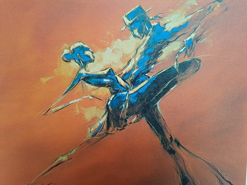Belle lithographie danseurs - belle, "danseurs"