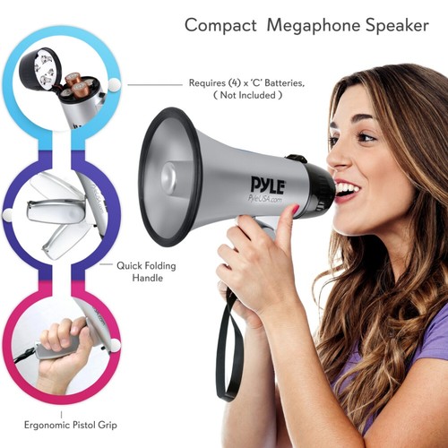 Pyle pmp23sl mégaphone gris - 1,