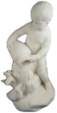 Figurine En Biscuit/Bisque De Garçon En Porcelaine De Sèvres Antique