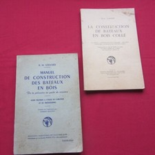 Lot de 2 livres   CONSTRUCTION DES BATEAUX EN BOIS  1964 et 1963 