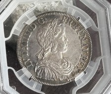 Louis XIV Demi écu à la Mèche Courte, 1644, Point, Paris. TTB+