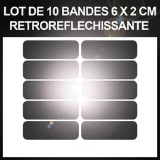Sticker bande 6x2cm rétroréfléchissant adhésif autocollant casque moto scooter