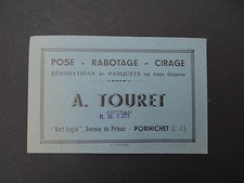 Ancienne carte de visite CDV PORNICHET Touret Parquet cirage rabotage Vert Logis