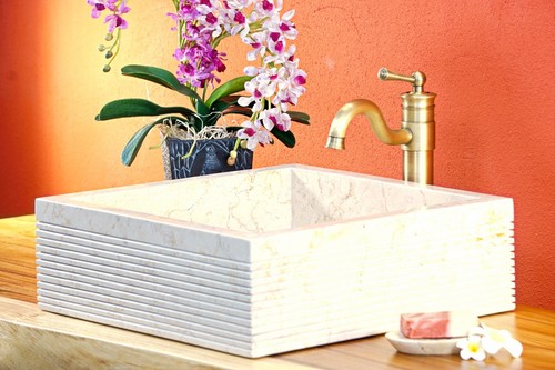 Lavabo marbre carré - en,
