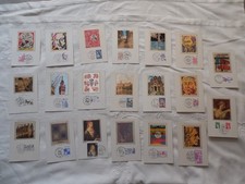 LOT DE 20 CARTES AVEC TIMBRES