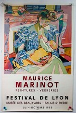 Affiche MAURICE MARINOT « Peintures et verreries » Musée des Beaux-Arts Lyon 196