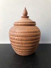 Ancien Boîte Bois Tourné