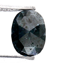 1,44 Cts Diamant Ovale Couleur Bleue Diamant Taille Rose Diamant Fancy Naturel