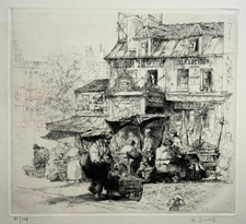 Rotisserie AUGUSTE BROUET Gravure EAU FORTE 91/108 Boucherie XX°