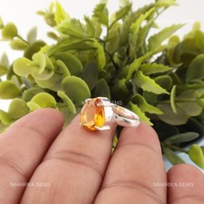 Bague Solitaire En Citrine