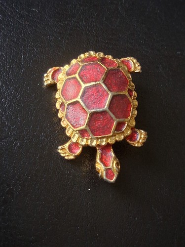 Jolie broche tortue - vintage, en