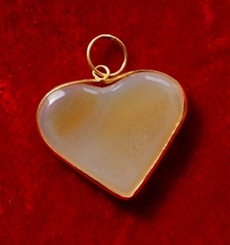Pendentif agate forme coeur - pendentif,