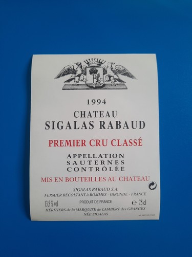 Etiquette vin sauternes - etiquette,