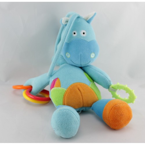 Doudou cheval poney ane - , bleu