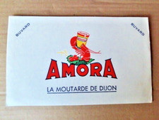 Ancien buvard publicitaire moutarde Amora collection