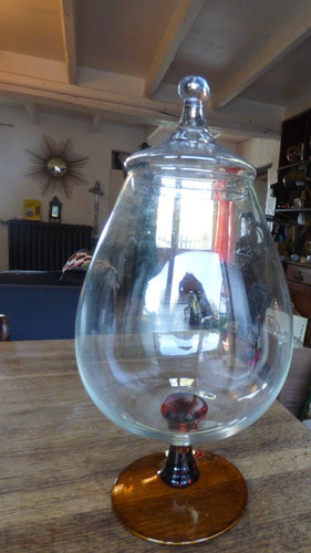 Ancien grand pot verre - grand,