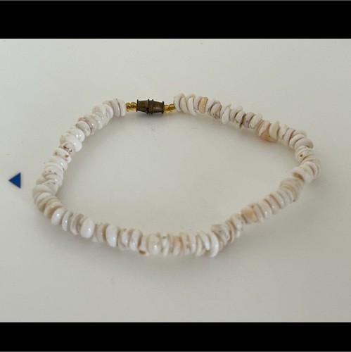 White shell rondelle beaded - white,