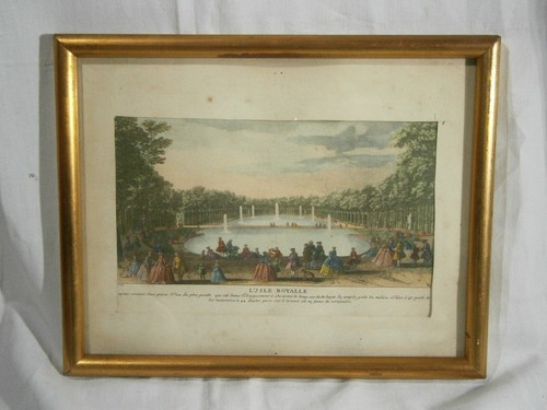 Ancienne gravure sous - sous, verre