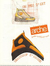 PUBLICITE ADVERTISING  1996    ARCHE  un peu d'art beaucoup d'arche chaussures