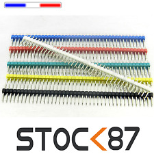 930M# 6pcs barrette mâle 40 pins 6 couleurs  2,54mm sécable  - arduino DIY