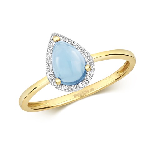 Bague femme pavage - jaune, 9