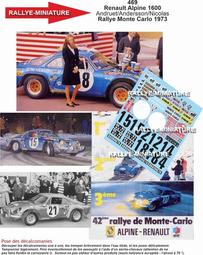 Decals ref 0469 renault - 1/24,