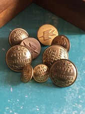 9x Anciens Boutons Poste Télégraphes TW&W AM&CIE Armée Marine Terre