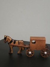 Vtg Wood Horse Abd Buggy