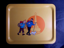HERGE TINTIN superbe plateau Tintin au Tibet 48 cm 1993 très élégant et rare !