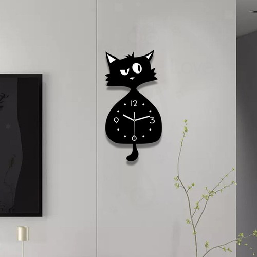Horloge murale chat style - horloge,