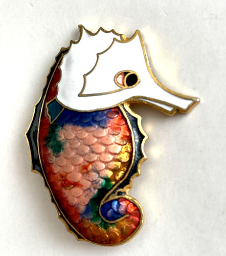 Broche hippocampe métal - broche,