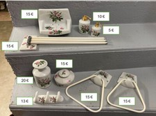 * ORIGINAL * ARTICLES de SALLE de BAIN VINTAGE - PORCELAINE DE PARIS