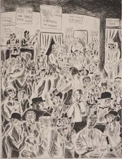 Jean OBERLE : Au Jockey, Gravure originale