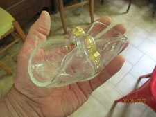 Joli Ancien Petit Panier Baguier de Demoiselle en Verre : Vide Poche Cendrier