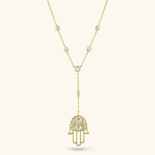 Collier hamsa main filigrane - hamsa,