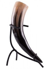 Support Corne à Boire, Noir Laqué , Petit