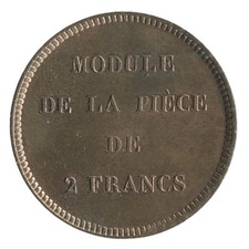 Module de 2 Francs Louis-Philippe Ier Epreuve des Presses Thonnelier