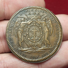 #77-295 ~Token/ Jeton - Bibliothèque du Roi 1766 - F.3735 Rare en cuivre et SPL