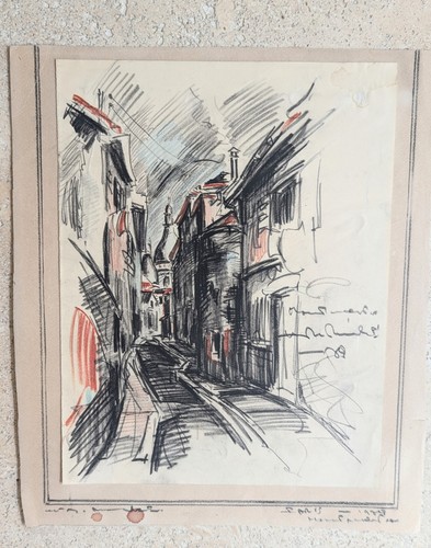 Montmartre paris dessin daté - paris,