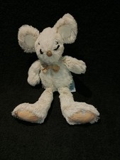 Doudou peluche Souris fourrure Nœud Beige Copain Câlin Histoire D'ours Etat neuf