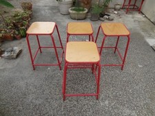 4 anciens tabourets vintage design industriel loft